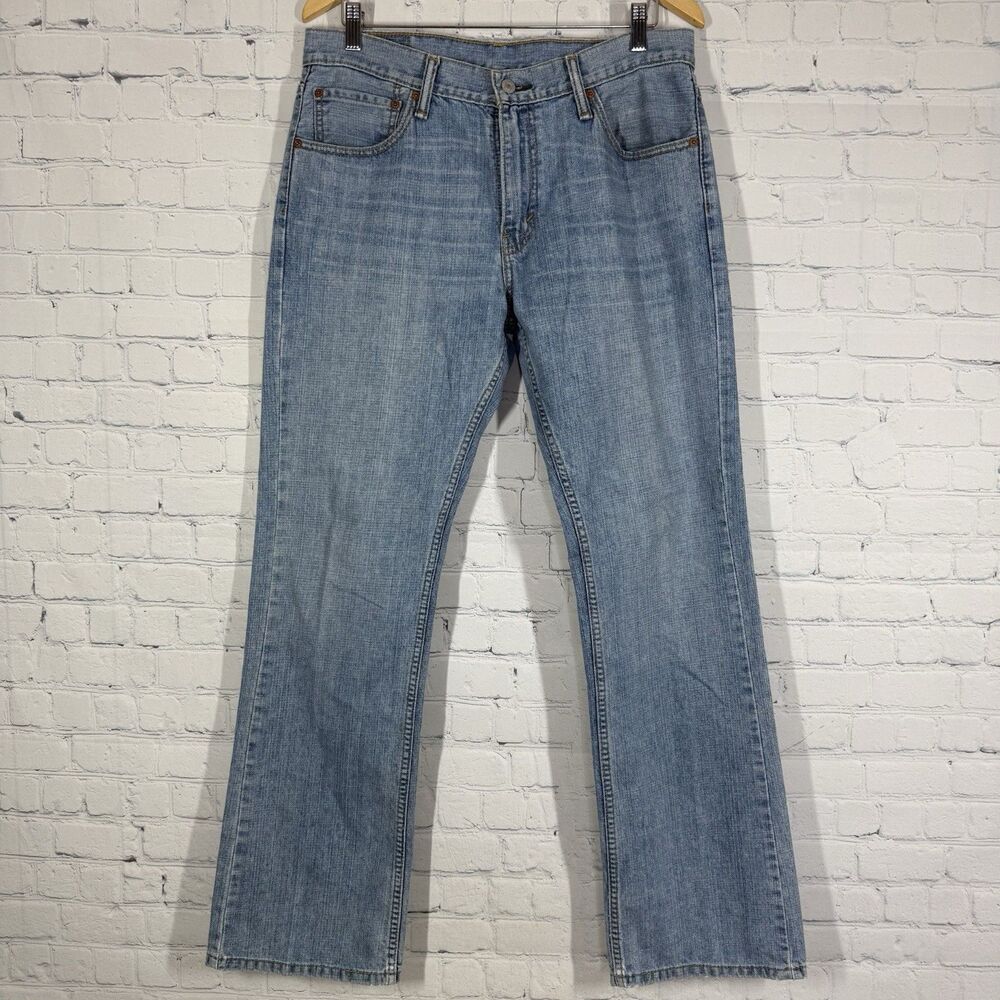 Levis 527 Bootcut Jeans Men's 34x32 Denim Light Wash Cotton Measure 33.5X31.5
